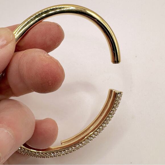 Swarovski Dextera Bangle Bracelet Gold Pave MEDIUM Hinge Clamper Quiet Luxury - Picture 9 of 12
